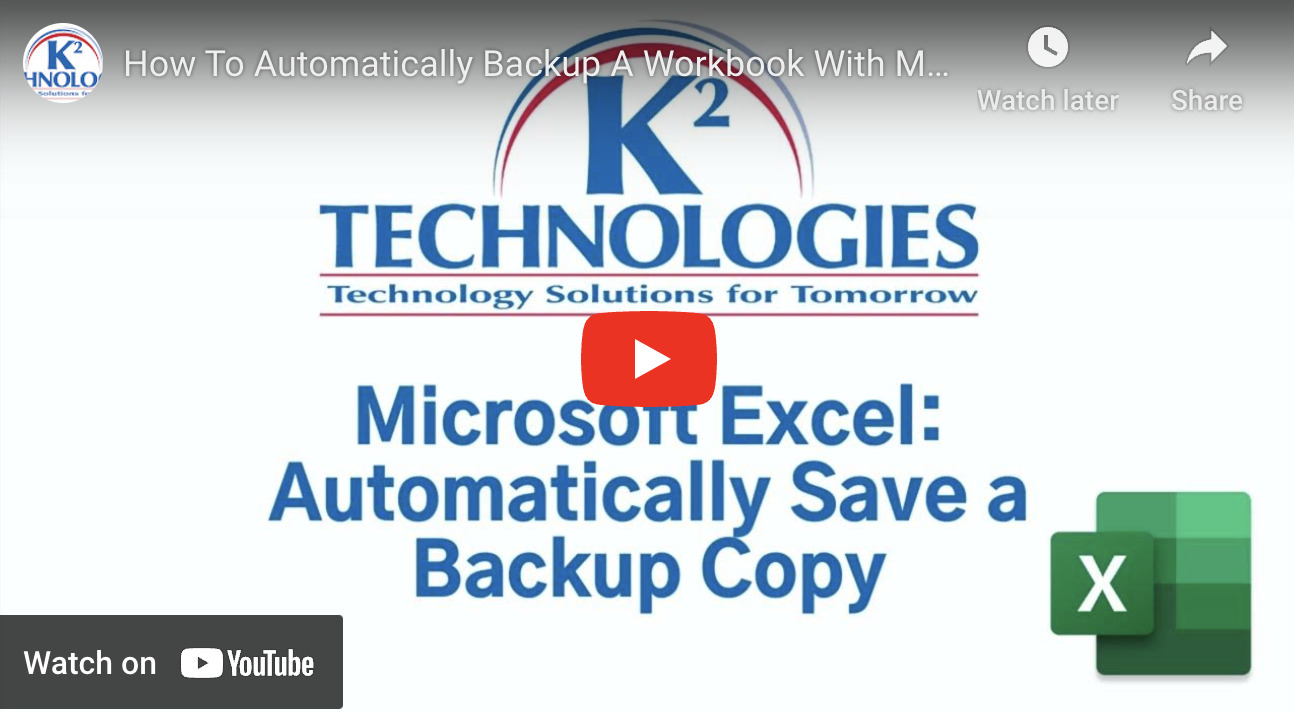 How To Automatically Backup Excel Files